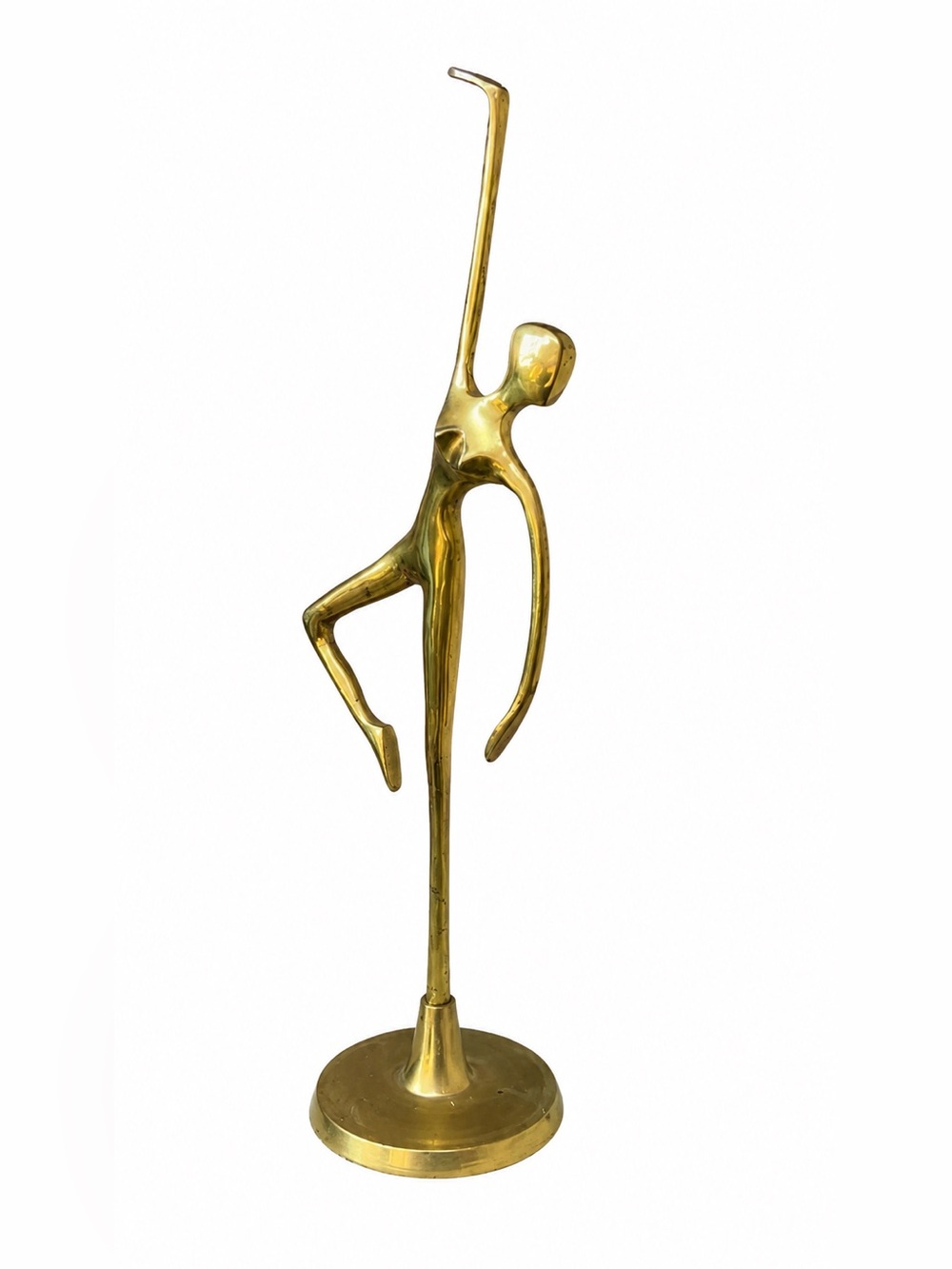 Vintage Abstract Brass Dancer Sculpture Mid Century Modern Figurine Art Decor